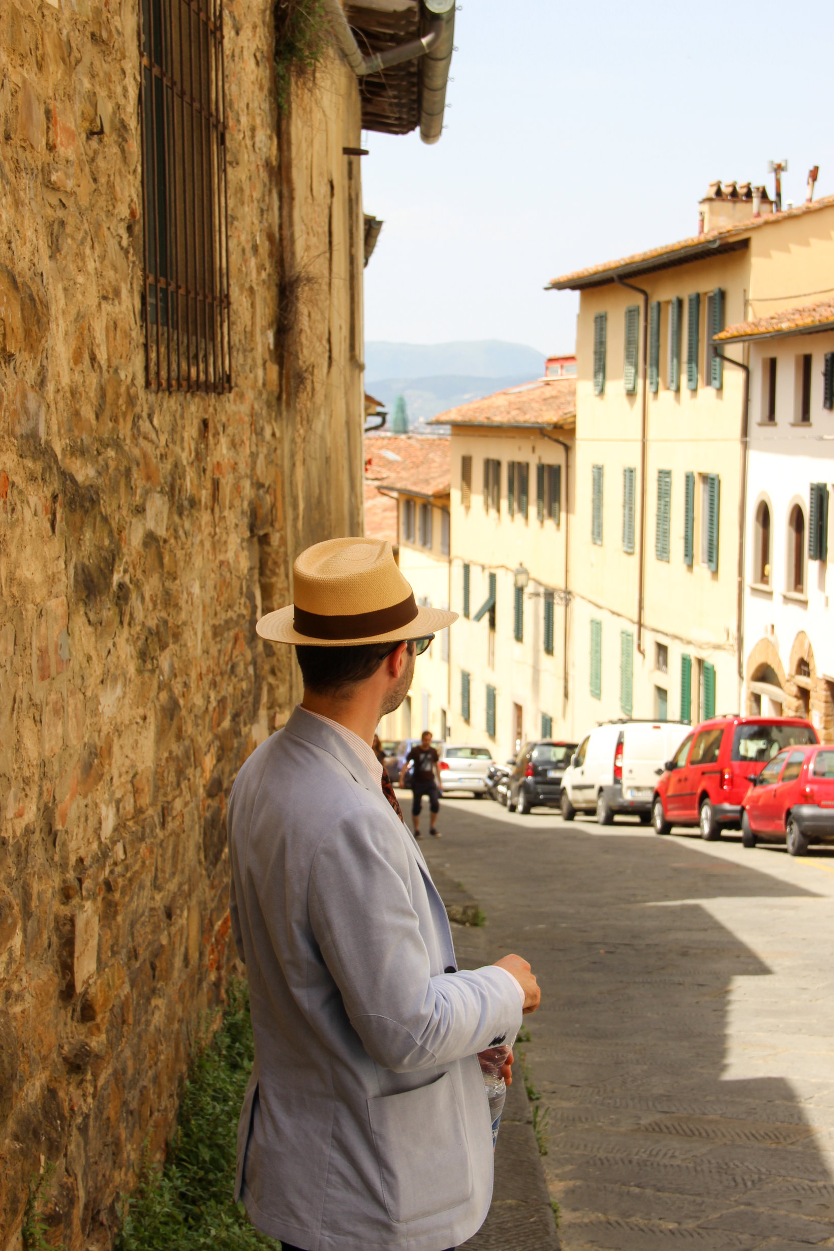 Pitti Uomo 90 - Panama Hat and Florence Pocket Square by LONG STORY SHORT